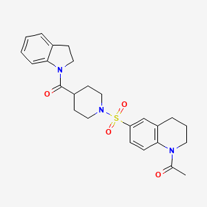 molecular formula C25H29N3O4S B7561388 1-acetyl-6-{[4-(2,3-dihydro-1H-indol-1-ylcarbonyl)piperidin-1-yl]sulfonyl}-1,2,3,4-tetrahydroquinoline 