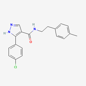 molecular formula C19H18ClN3O B7561423 3-(4-chlorophenyl)-N-[2-(4-methylphenyl)ethyl]-1H-pyrazole-4-carboxamide 
