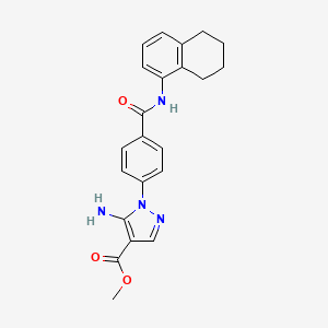 molecular formula C22H22N4O3 B7561432 methyl 5-amino-1-{4-[(5,6,7,8-tetrahydronaphthalen-1-ylamino)carbonyl]phenyl}-1H-pyrazole-4-carboxylate 