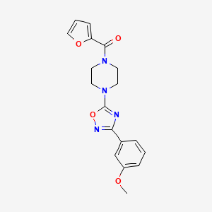 molecular formula C18H18N4O4 B7561449 1-(2-Furoyl)-4-[3-(3-methoxyphenyl)-1,2,4-oxadiazol-5-yl]piperazine 