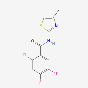 molecular formula C11H7ClF2N2OS B7561468 2-Chloro-4,5-difluoro-N-(4-methyl-thiazol-2-yl)-benzamide 