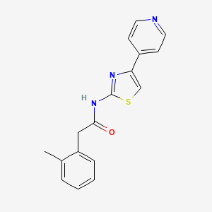 molecular formula C17H15N3OS B7561475 2-(2-methylphenyl)-N-(4-pyridin-4-yl-1,3-thiazol-2-yl)acetamide 