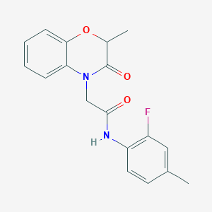 molecular formula C18H17FN2O3 B7561507 N-(2-fluoro-4-methylphenyl)-2-(2-methyl-3-oxo-1,4-benzoxazin-4-yl)acetamide 