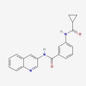 molecular formula C20H17N3O2 B7561518 3-(cyclopropanecarbonylamino)-N-quinolin-3-ylbenzamide 