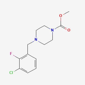 molecular formula C13H16ClFN2O2 B7561554 Methyl 4-[(3-chloro-2-fluorophenyl)methyl]piperazine-1-carboxylate 