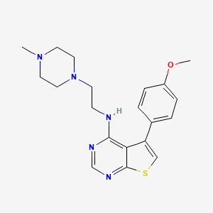 molecular formula C20H25N5OS B7561556 5-(4-methoxyphenyl)-N-[2-(4-methylpiperazin-1-yl)ethyl]thieno[2,3-d]pyrimidin-4-amine 