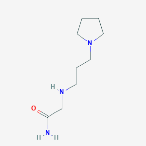 molecular formula C9H19N3O B7561570 2-(3-Pyrrolidin-1-ylpropylamino)acetamide 