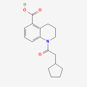 molecular formula C17H21NO3 B7561595 1-(2-cyclopentylacetyl)-3,4-dihydro-2H-quinoline-5-carboxylic acid 