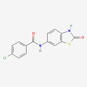 molecular formula C14H9ClN2O2S B7561622 4-chloro-N-(2-oxo-2,3-dihydro-1,3-benzothiazol-6-yl)benzamide 