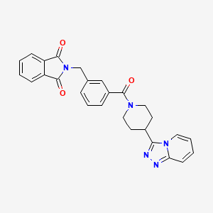molecular formula C27H23N5O3 B7561644 2-[[3-[4-([1,2,4]Triazolo[4,3-a]pyridin-3-yl)piperidine-1-carbonyl]phenyl]methyl]isoindole-1,3-dione 