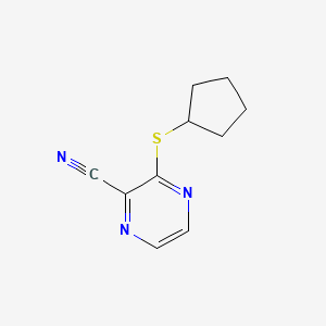 molecular formula C10H11N3S B7561660 3-Cyclopentylsulfanylpyrazine-2-carbonitrile 