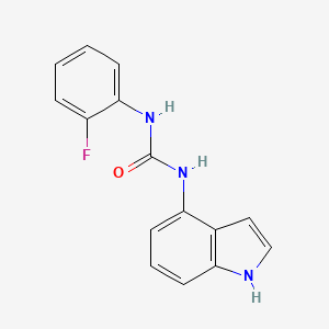 molecular formula C15H12FN3O B7561686 1-(2-fluorophenyl)-3-(1H-indol-4-yl)urea 