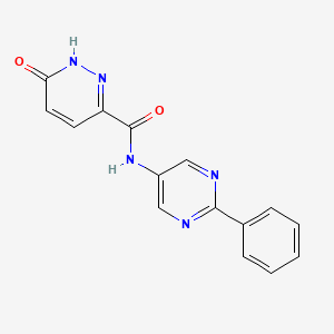 molecular formula C15H11N5O2 B7561704 6-oxo-N-(2-phenylpyrimidin-5-yl)-1H-pyridazine-3-carboxamide 