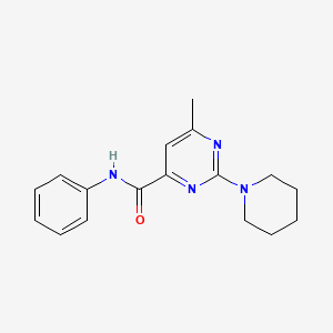 molecular formula C17H20N4O B7561738 6-methyl-N-phenyl-2-(piperidin-1-yl)pyrimidine-4-carboxamide 