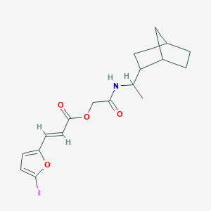 molecular formula C18H22INO4 B7561742 [2-[1-(2-bicyclo[2.2.1]heptanyl)ethylamino]-2-oxoethyl] (E)-3-(5-iodofuran-2-yl)prop-2-enoate 