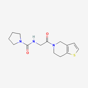 molecular formula C14H19N3O2S B7561758 N-[2-(6,7-dihydro-4H-thieno[3,2-c]pyridin-5-yl)-2-oxoethyl]pyrrolidine-1-carboxamide 