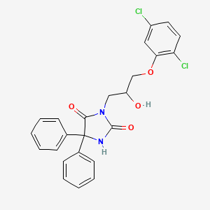 molecular formula C24H20Cl2N2O4 B7561765 3-[3-(2,5-Dichlorophenoxy)-2-hydroxypropyl]-5,5-diphenylimidazolidine-2,4-dione 