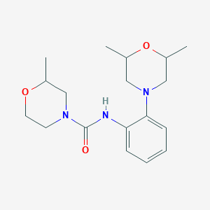 molecular formula C18H27N3O3 B7561773 N-[2-(2,6-dimethylmorpholin-4-yl)phenyl]-2-methylmorpholine-4-carboxamide 
