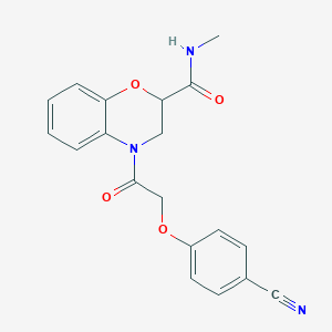 molecular formula C19H17N3O4 B7561810 4-[2-(4-cyanophenoxy)acetyl]-N-methyl-2,3-dihydro-1,4-benzoxazine-2-carboxamide 