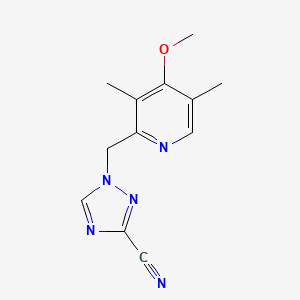 molecular formula C12H13N5O B7561819 1-[(4-Methoxy-3,5-dimethylpyridin-2-yl)methyl]-1,2,4-triazole-3-carbonitrile 