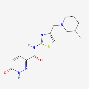 molecular formula C15H19N5O2S B7561828 N-[4-[(3-methylpiperidin-1-yl)methyl]-1,3-thiazol-2-yl]-6-oxo-1H-pyridazine-3-carboxamide 