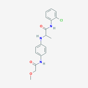 molecular formula C18H20ClN3O3 B7561833 N-(2-chlorophenyl)-2-[4-[(2-methoxyacetyl)amino]anilino]propanamide 