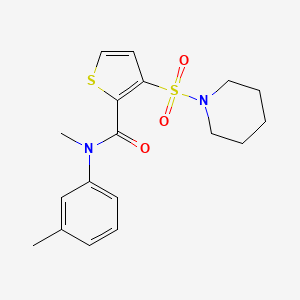 molecular formula C18H22N2O3S2 B7561834 N-methyl-N-(3-methylphenyl)-3-piperidin-1-ylsulfonylthiophene-2-carboxamide 