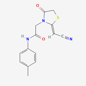 2-[(2Z)-2-(cyanomethylidene)-4-oxo-1,3-thiazolidin-3-yl]-N-(4-methylphenyl)acetamide