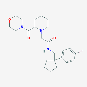 molecular formula C24H34FN3O3 B7561919 N-[[1-(4-fluorophenyl)cyclopentyl]methyl]-2-[2-(morpholine-4-carbonyl)piperidin-1-yl]acetamide 