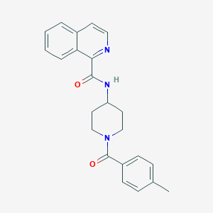 molecular formula C23H23N3O2 B7561926 N-[1-(4-methylbenzoyl)piperidin-4-yl]isoquinoline-1-carboxamide 