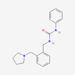 molecular formula C19H23N3O B7561937 1-Phenyl-3-[[2-(pyrrolidin-1-ylmethyl)phenyl]methyl]urea 