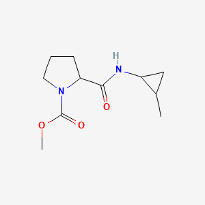 molecular formula C11H18N2O3 B7561943 Methyl 2-[(2-methylcyclopropyl)carbamoyl]pyrrolidine-1-carboxylate 