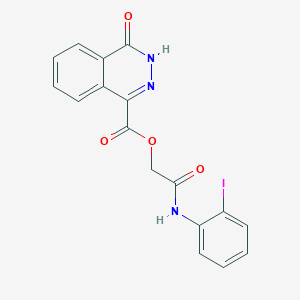 molecular formula C17H12IN3O4 B7561952 [2-(2-iodoanilino)-2-oxoethyl] 4-oxo-3H-phthalazine-1-carboxylate 