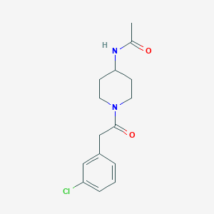 molecular formula C15H19ClN2O2 B7561955 N-[1-[2-(3-chlorophenyl)acetyl]piperidin-4-yl]acetamide 