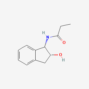 molecular formula C12H15NO2 B7561965 N-[(1S,2R)-2-hydroxy-2,3-dihydro-1H-inden-1-yl]propanamide 