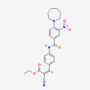 ethyl (Z)-3-[4-[[4-(azepan-1-yl)-3-nitrobenzoyl]amino]phenyl]-2-cyanoprop-2-enoate