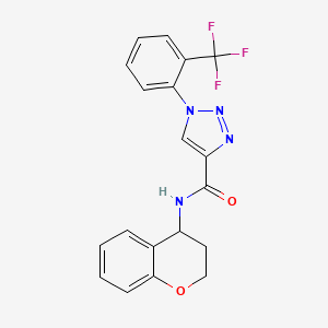 molecular formula C19H15F3N4O2 B7562002 N-(3,4-dihydro-2H-chromen-4-yl)-1-[2-(trifluoromethyl)phenyl]triazole-4-carboxamide 