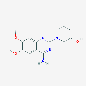molecular formula C15H20N4O3 B7562015 1-(4-Amino-6,7-dimethoxyquinazolin-2-yl)piperidin-3-ol 