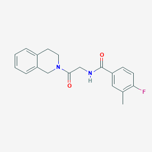 molecular formula C19H19FN2O2 B7562032 N-[2-(3,4-dihydro-1H-isoquinolin-2-yl)-2-oxoethyl]-4-fluoro-3-methylbenzamide 