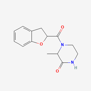 molecular formula C14H16N2O3 B7562045 4-(2,3-Dihydro-1-benzofuran-2-carbonyl)-3-methylpiperazin-2-one 