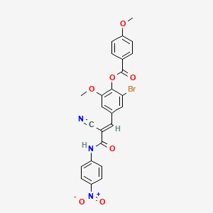 molecular formula C25H18BrN3O7 B7562053 [2-bromo-4-[(E)-2-cyano-3-(4-nitroanilino)-3-oxoprop-1-enyl]-6-methoxyphenyl] 4-methoxybenzoate 