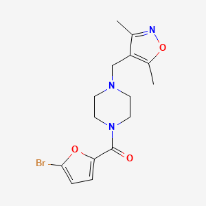 (5-Bromofuran-2-yl)-[4-[(3,5-dimethyl-1,2-oxazol-4-yl)methyl]piperazin-1-yl]methanone