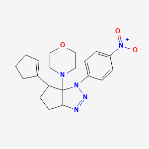 molecular formula C20H25N5O3 B7562075 4-[4-(Cyclopenten-1-yl)-3-(4-nitrophenyl)-4,5,6,6a-tetrahydrocyclopenta[d]triazol-3a-yl]morpholine 
