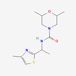 molecular formula C13H21N3O2S B7562127 2,6-dimethyl-N-[1-(4-methyl-1,3-thiazol-2-yl)ethyl]morpholine-4-carboxamide 