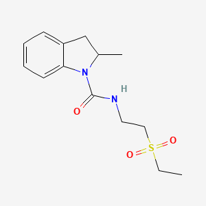 molecular formula C14H20N2O3S B7562134 N-(2-ethylsulfonylethyl)-2-methyl-2,3-dihydroindole-1-carboxamide 