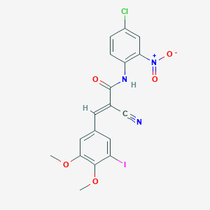 molecular formula C18H13ClIN3O5 B7562139 (E)-N-(4-chloro-2-nitrophenyl)-2-cyano-3-(3-iodo-4,5-dimethoxyphenyl)prop-2-enamide 