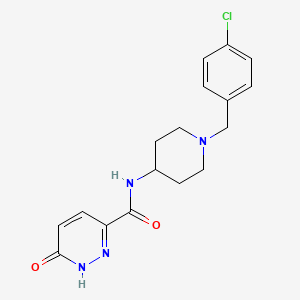 molecular formula C17H19ClN4O2 B7562155 N-[1-[(4-chlorophenyl)methyl]piperidin-4-yl]-6-oxo-1H-pyridazine-3-carboxamide 