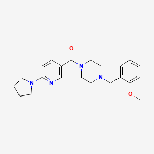 molecular formula C22H28N4O2 B7562158 [4-[(2-Methoxyphenyl)methyl]piperazin-1-yl]-(6-pyrrolidin-1-ylpyridin-3-yl)methanone 