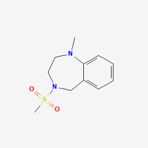 molecular formula C11H16N2O2S B7562178 1-methyl-4-methylsulfonyl-3,5-dihydro-2H-1,4-benzodiazepine 