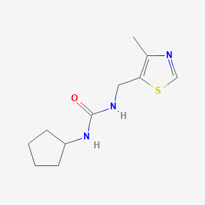 molecular formula C11H17N3OS B7562192 1-Cyclopentyl-3-[(4-methyl-1,3-thiazol-5-yl)methyl]urea 